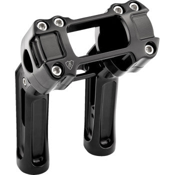 ARLEN NESS 0603-1145 520-055 Method Kickback Handlebar Riser - Softail Gauge Cut-Out - 7" - Black