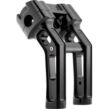 ARLEN NESS 0603-1145 520-055 Method Kickback Handlebar Riser - Softail Gauge Cut-Out - 7" - Black