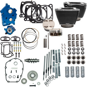 S&S CYCLE 0904-0143 310-1108C 128" Power Package - 4.500" Stroke - Water Cooled - Black Granite w/Highlights - M8