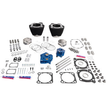S&S CYCLE 0904-0171 310-1389 132" Power Package Engine Performance Kit - HPT496 - Chain Drive - Oil Cooled - Black w/o Highlights - 114"/117" M8