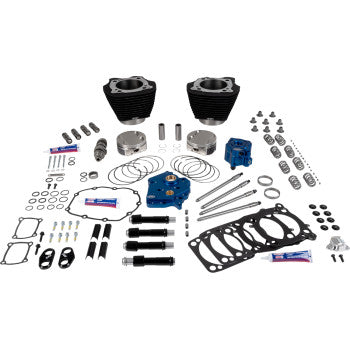 S&S CYCLE 0904-0180 310-1394 129" Power Package Engine Performance Kit - HPT496 - Chain Drive - Oil Cooled - Black w/o Highlights - 107" M8