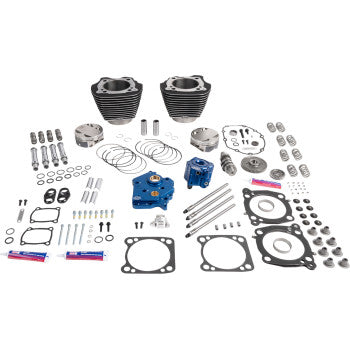 S&S CYCLE 0904-0185 310-1399 129" Power Package Engine Performance Kit - HPT496 - Gear Drive - Oil Cooled - Black with Highlights - 107" M8