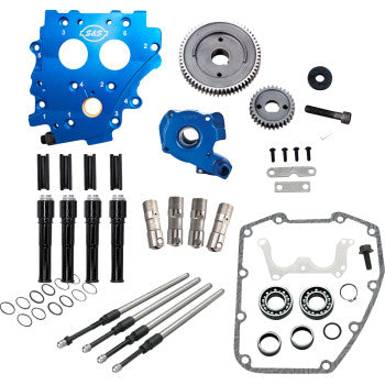 S&S CYCLE 0925-1576 310-1266 Cam Chest Kit without Cams for Gear Drive Twin Cam - Gear Drive - Oil Cooled - Black Pushrods - Twin Cam
