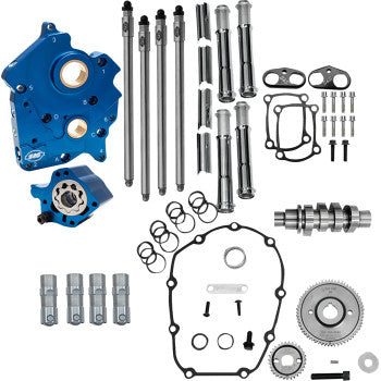 S&S CYCLE 0925-1635 310-1382 Cam Chest Kit with 496 - 496 Gear Drive Cam - Oil Cooled - Chrome Pushtubes - M8