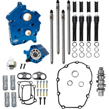 S&S CYCLE 0925-1638 310-1385 Cam Chest Kit - 496 Chain Drive Cam - Water Cooled - Black Pushtubes - M8