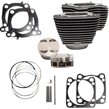 S&S CYCLE 0931-1191 910-0625A Cylinder Kit - 124" Big Bore - Wrinkle Black w/Highlights - 107" M8
