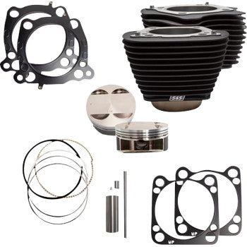 S&S CYCLE 0931-1195 910-0685A Cylinder Kit - 128" Big Bore - Wrinkle Black w/o Highlight - 114"/117" M8
