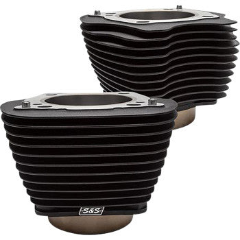 S&S CYCLE 0931-1200 498.2 Cylinder Set - 4.25" Bore - Unhoned - Wrinkle Black w/o Highlights - M8