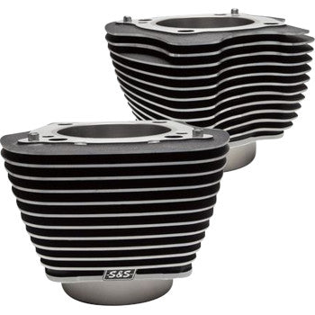 S&S CYCLE 0931-1201 910-0682A Cylinder Set - 4.25" Bore - Unhoned - Wrinkle Black w/Highlights - M8