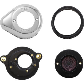 S&S CYCLE 1010-2961 170-0717A Air Stinger Stealth Air Cleaner Kit - Chrome