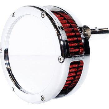 FEULING PARTS 1010-3435 5447-S Slim BA Air Cleaner Kit - Chrome - Red Filter - Twin Cam