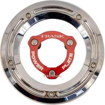 TRASK 1107-0766 TM-0051-CH-RD Derby Cover and Power Plate Kit - Chrome/Red - Kit - '17-'25 Harley-Davidson