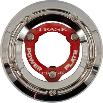 TRASK 1107-0772 TM-0052-CH-RD Derby Cover and Power Plate Kit - Chrome/Red - Kit - '18-'25 Softail