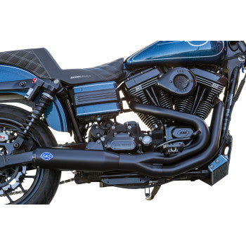 S&S CYCLE 1800-2663 550-1098 2-into-1 Qualifier Exhaust System - Guardian Black