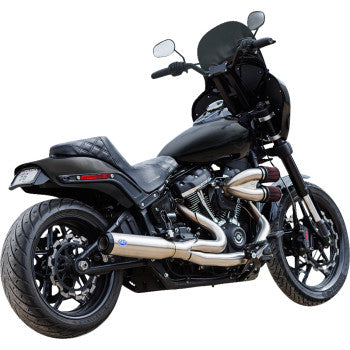 S&S CYCLE 1800-2684 550-1105 2-into-1 Qualifier Exhaust System - Race Only - Brushed Stainless