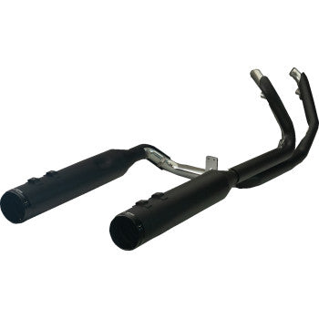 KHROME WERKS 1800-2717 200150 2-into-2 Dominator Exhaust System with 4-1/2" Mufflers - Black with Race Tip - Twin Cam