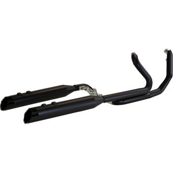 KHROME WERKS 1800-2767 200830-SR 2-into-1-into-2 Dominator-SR Exhaust System - Black - Without End Caps - Twin Cam Touring