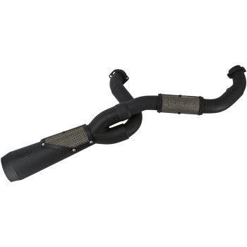 TRASK 1800-2793 TM-5132BK 2-into-1 Big Sexy Exhaust System - Stainless - M8 Softail - Black