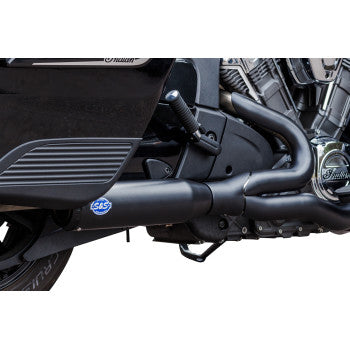 S&S CYCLE 1810-3176 550-1084 2-into-1 Qualifier Exhaust System - Race Only - Black - Stainless Steel