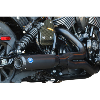 S&S CYCLE 1810-3213 550-1118 2-into-1 Qualifier Exhaust System - Guardian Black - Race Only - Indian Chief
