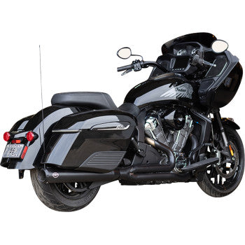S&S CYCLE 1810-3258 550-11312-into-1 Qualifier Exhaust System 2-into-1 Qualifier Exhaust System - Guardian Black - Race Only - Indian with PowerPlus
