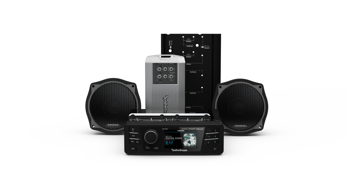 1998-2013 Harley-Davidson® Street Glide® Source Unit, 2 Speaker & Amp Kit