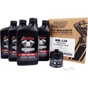 KLOTZ OIL 3601-0873 KH-120 Synthetic Oil Change Kit - Indian Scout - 15W-60
