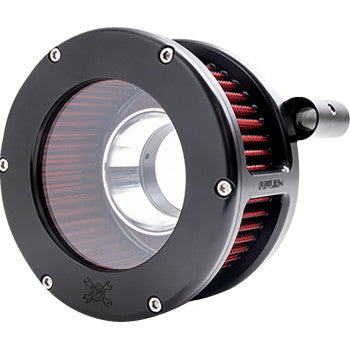 FEULING PARTS 1010-3314 5454 BA Air Cleaner Kit - Black/Clear with Red Filter - '08-'17 Dyna/Softail/Touring