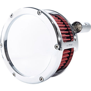 FEULING PARTS 1010-3315 5457 BA Air Cleaner Kit - Chrome with Red Filter - '08-'17 Dyna/Softail/Touring