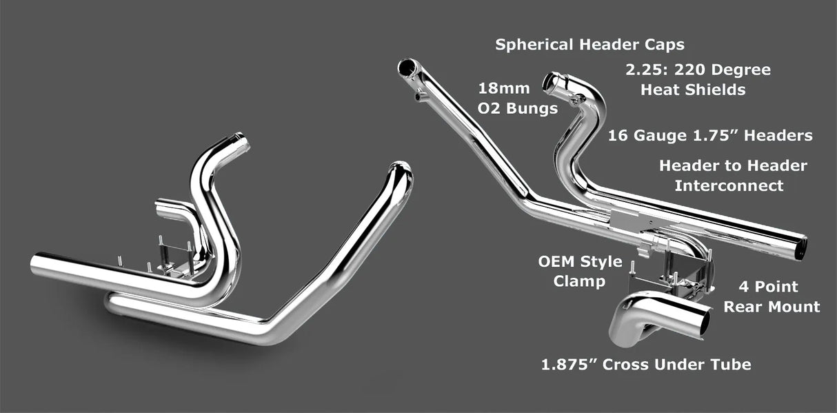 KHROME WERKS 1802-0121 200600B Aggressor 2-into-1-into-2 Header Aggressor - Chrome