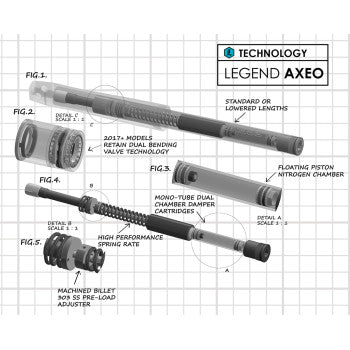 LEGEND SUSPENSION 0414-0544 0414-0544 Legend AXEO21 KO Performance Front Suspension For CVO Road Glide Models - 49 mm - For 21" Wheel - CVO Road Glide '18-'22