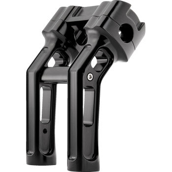ARLEN NESS 0603-1145 520-055 Method Kickback Handlebar Riser - Softail Gauge Cut-Out - 7" - Black