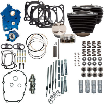 S&S CYCLE 0904-0131 310-1105C 128" Power Package - 4.500" Stroke - Oil Cooled - Black w/o Highlights - M8