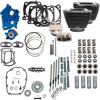 S&S CYCLE 0904-0132 310-1110C 128" Power Package - 4.500" Stroke - Oil Cooled - Black Granite w/Highlights - M8