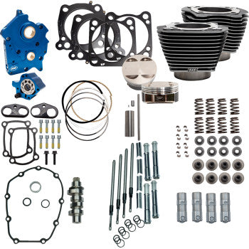 S&S CYCLE 0904-0141 310-1107C 128" Power Package - 4.500" Stroke - Water Cooled - Black Granite w/Highlights - M8