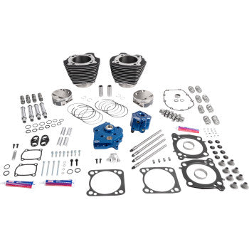 S&S CYCLE 0904-0175 310-1393 132" Power Package Engine Performance Kit - HPT496 - Gear Drive - Oil Cooled - Black with Highlights - 114"/117" M8