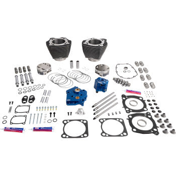 S&S CYCLE 0904-0177 310-1401 132" Power Package Engine Performance Kit - HPT496 - Chain Drive - Water Cooled - Black with Highlights - 114"/117" M8