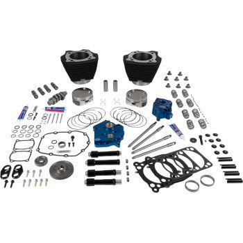 S&S CYCLE 0904-0183 310-1397 129" Power Package Engine Performance Kit - HPT496 - Gear Drive - Oil Cooled - Black w/o Highlights - 107" M8