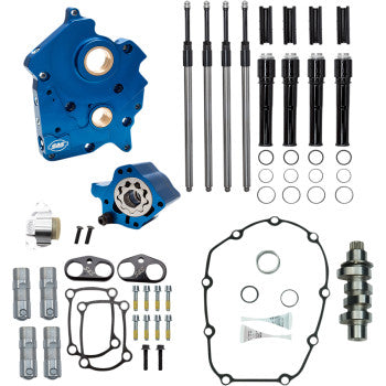 S&S CYCLE 0925-1360 310-1012B Cam Chest Kit for M8 - Chain Drive - Oil Cooled - 475 Cam - Black Pushrods - M8