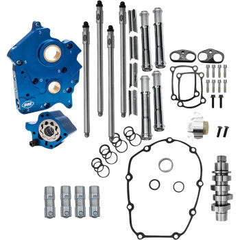 S&S CYCLE 0925-1633 310-1378C am Chest Kit with 496 - 496 Chain Drive Cam - Oil Cooled - Chrome Pushtubes - M8