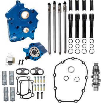 S&S CYCLE 0925-1634 310-1379 Cam Chest Kit with 496 Cam - 496 Chain Drive Cam - Oil Cooled - Black Pushtubes - M8