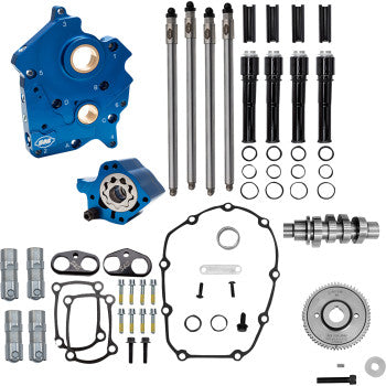 S&S CYCLE 0925-1640 310-1387 Cam Chest Kit with 496 Cam - 496 Gear Drive Cam - Water Cooled - Black Pushtubes - M8