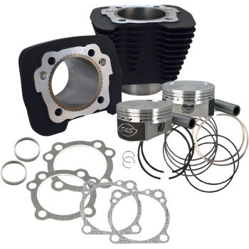 S&S CYCLE 0931-0526 910-0691 1250 cc Conversion Kit Cylinder Kit - 10.3:1 Compression Ratio - Wrinkle Black - XL