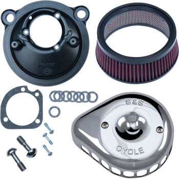 S&S CYCLE 1010-2764 170-0439C Mini Teardrop Stealth Air Cleaner Kit - Chrome