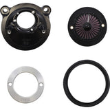 S&S CYCLE 1010-2967 170-0724A Air Stinger Stealth Air Cleaner Kit - Black Chrome Ring