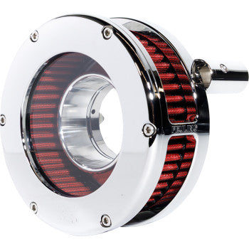 FEULING PARTS 1010-3432 5468-S Slim BA Air Cleaner Kit - Chrome/Clear - Red Filter - '93-'99 EVO Big Twin
