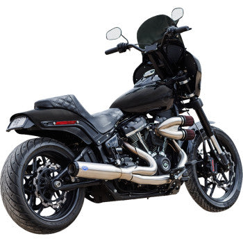S&S CYCLE 1800-2682 550-1103 2-into-1 Qualifier Exhaust System - 50-State - Silver - Softail