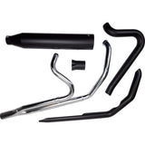 KHROME WERKS 1800-2770 200775-SR 2-into-1 Outlaw-SR Exhaust System - Black - Without End Cap - M8 Touring
