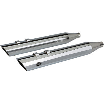 S&S CYCLE 1801-1209 550-0691 Slash Cut Slip-On Mufflers - Chrome