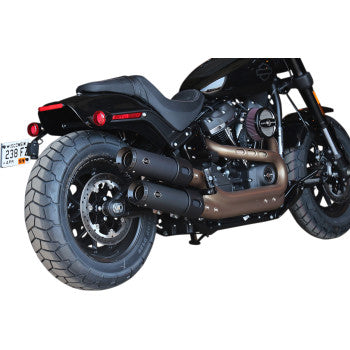 S&S CYCLE 1801-1234 550-0734 Ceramic Black Grand National Mufflers for Fat Bob